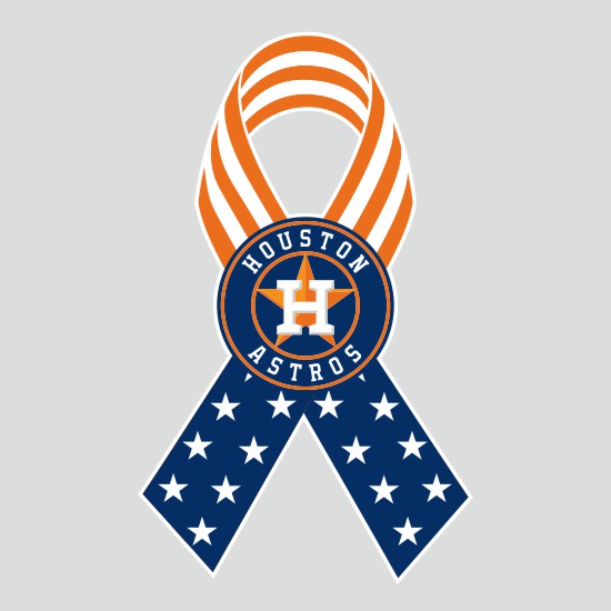 Houston Astros Ribbon American Flag logo vinyl decal